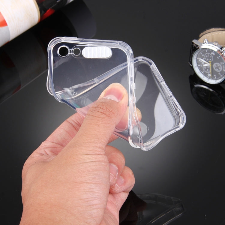 For iPhone 5 & 5s & SE Slide Slice Design Removable Plastic Bumper Flame Transparent TPU Protective Case with Incoming Call LED Flash Blinking
