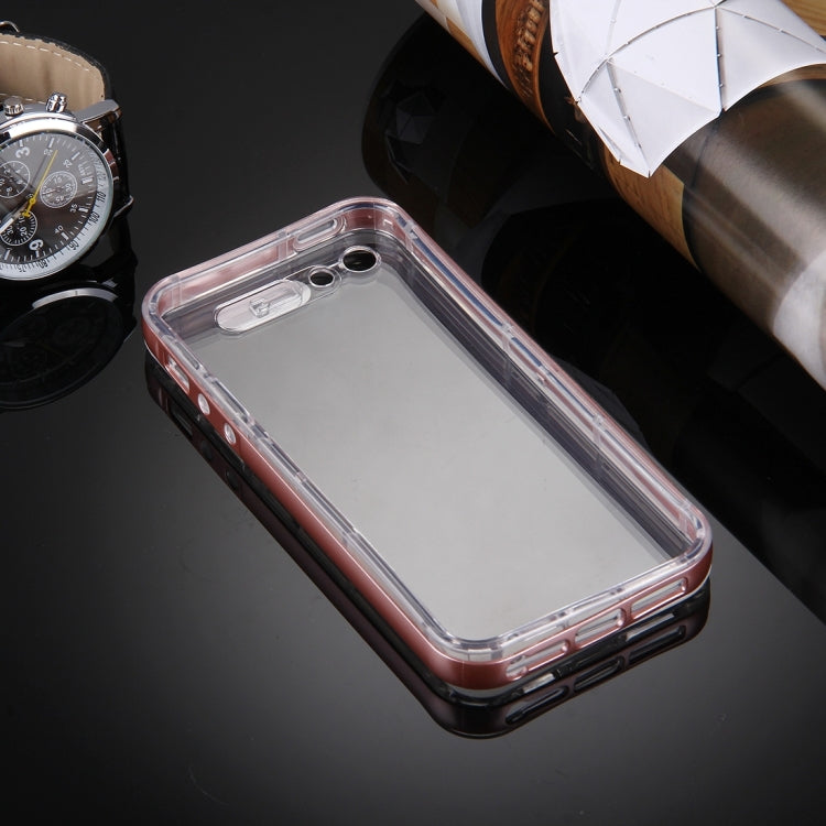 For iPhone 5 & 5s & SE Slide Slice Design Removable Plastic Bumper Flame Transparent TPU Protective Case with Incoming Call LED Flash Blinking
