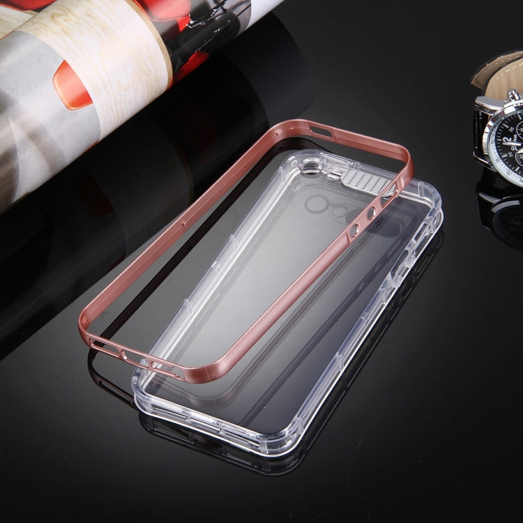 For iPhone 5 & 5s & SE Slide Slice Design Removable Plastic Bumper Flame Transparent TPU Protective Case with Incoming Call LED Flash Blinking