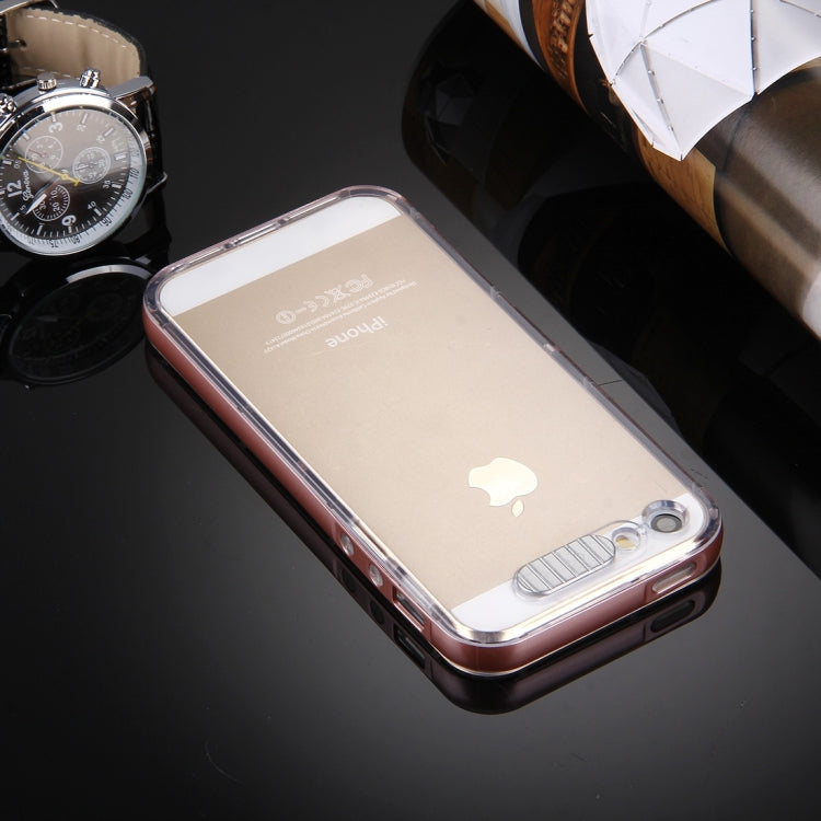 For iPhone 5 & 5s & SE Slide Slice Design Removable Plastic Bumper Flame Transparent TPU Protective Case with Incoming Call LED Flash Blinking