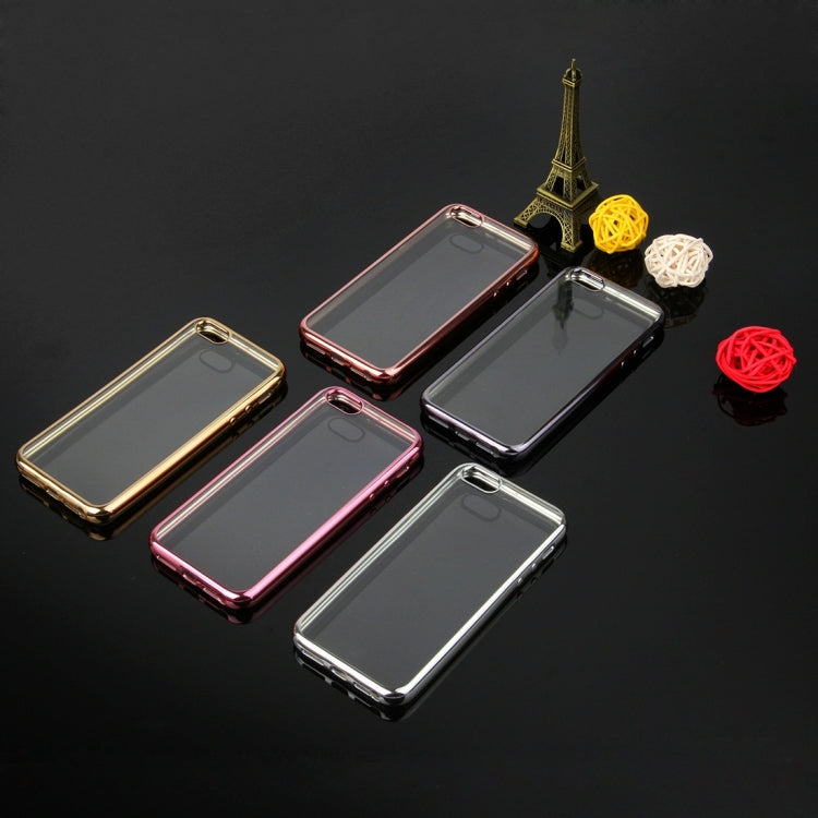For iPhone SE & 5s & 5 Electroplating Transparent Soft TPU Protective Cover Case