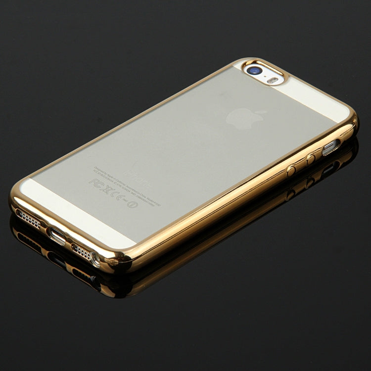 For iPhone SE & 5s & 5 Electroplating Transparent Soft TPU Protective Cover Case