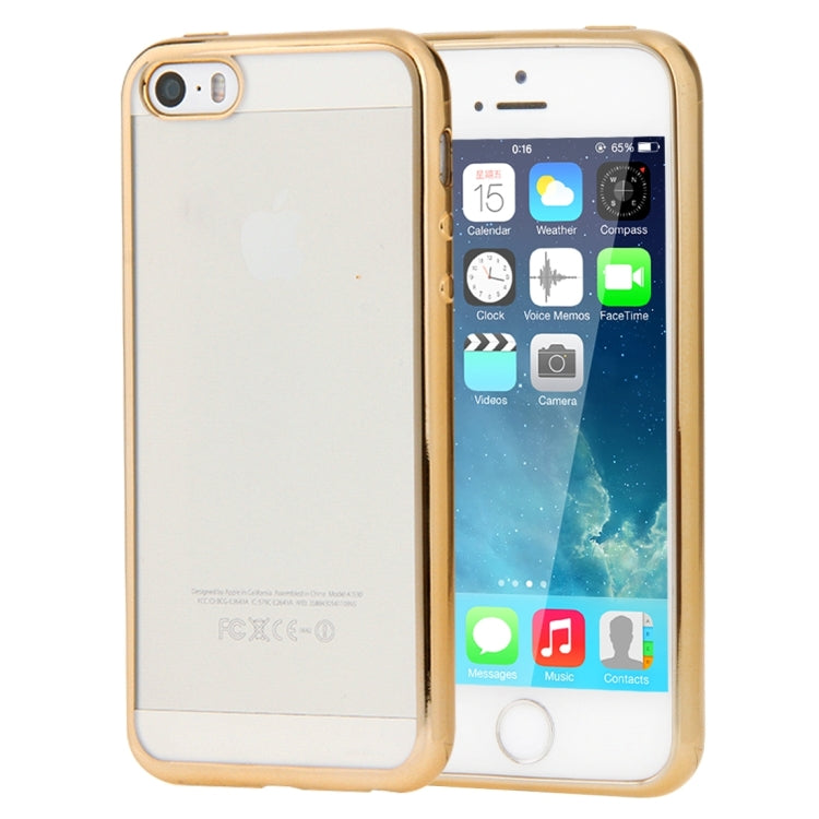 For iPhone SE & 5s & 5 Electroplating Transparent Soft TPU Protective Cover Case