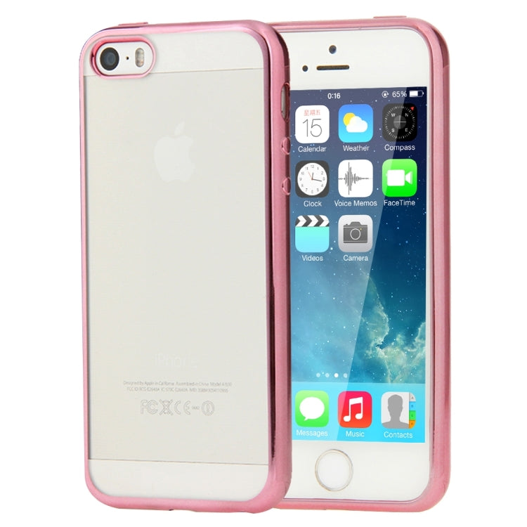For iPhone SE & 5s & 5 Electroplating Transparent Soft TPU Protective Cover Case