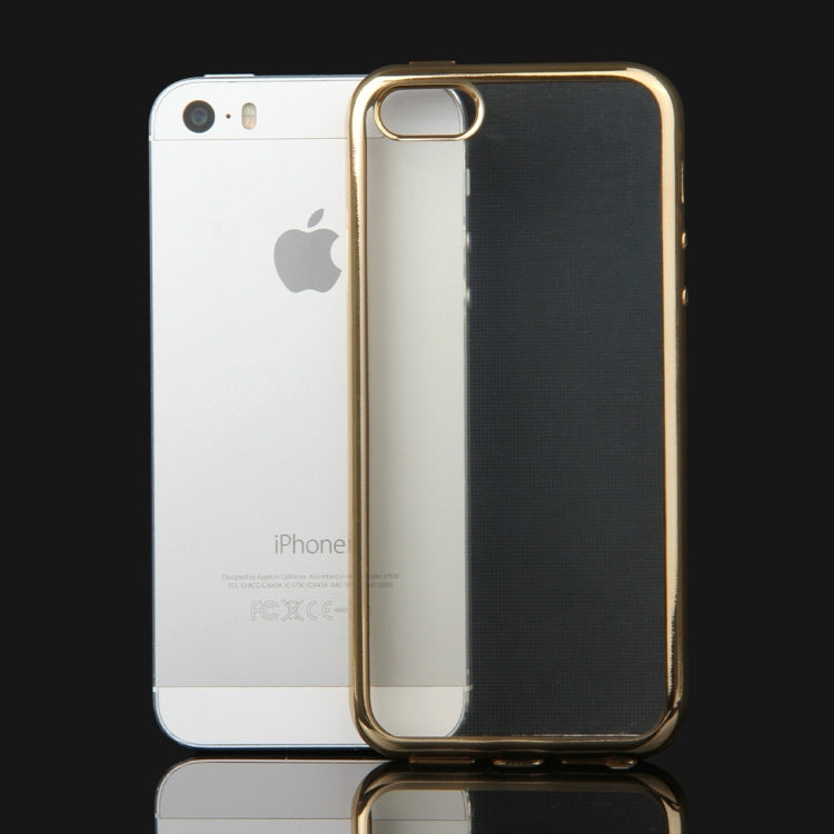 For iPhone SE & 5s & 5 Electroplating Transparent Soft TPU Protective Cover Case