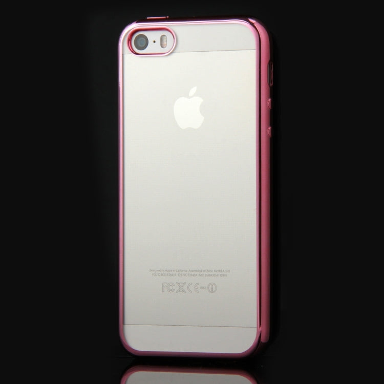 For iPhone SE & 5s & 5 Electroplating Transparent Soft TPU Protective Cover Case