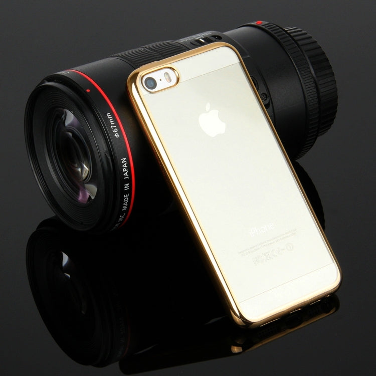 For iPhone SE & 5s & 5 Electroplating Transparent Soft TPU Protective Cover Case