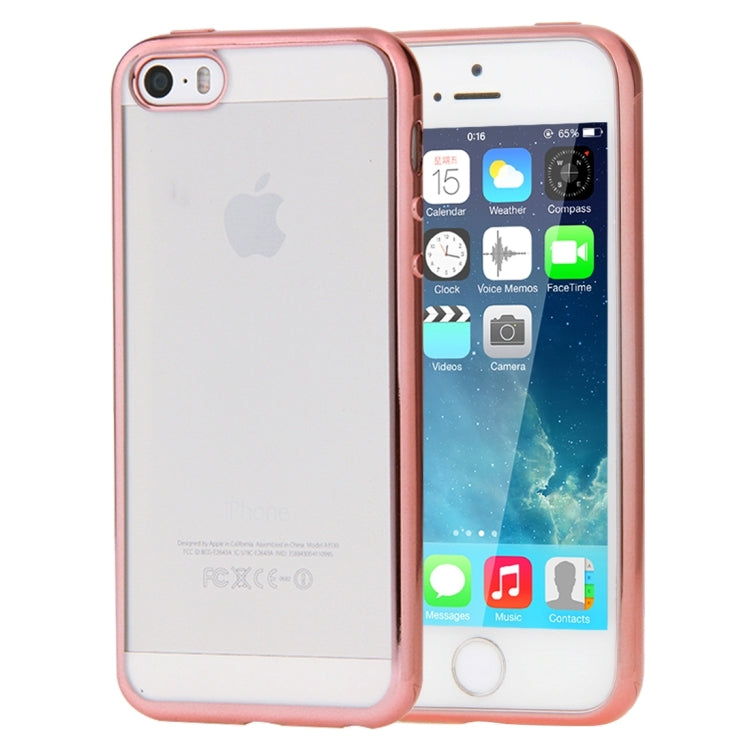 For iPhone SE & 5s & 5 Electroplating Transparent Soft TPU Protective Cover Case