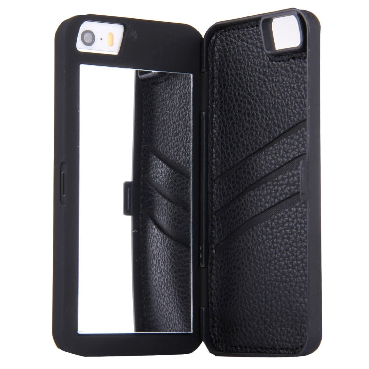 For iPhone 5 & 5s & SE Back Cover Style Mirror Hard Case with Card Slot