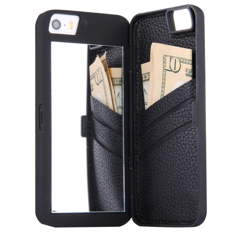 For iPhone 5 & 5s & SE Back Cover Style Mirror Hard Case with Card Slot