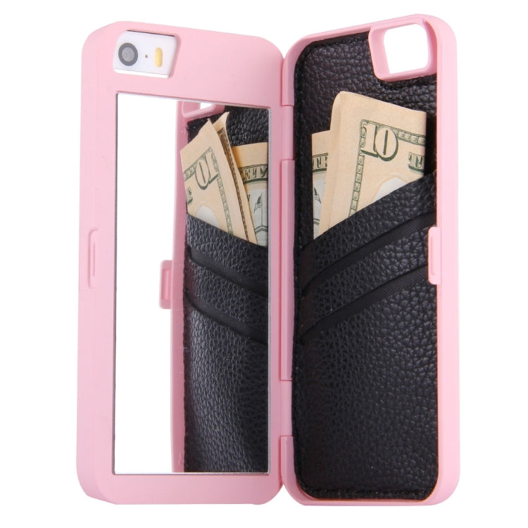 For iPhone 5 & 5s & SE Back Cover Style Mirror Hard Case with Card Slot