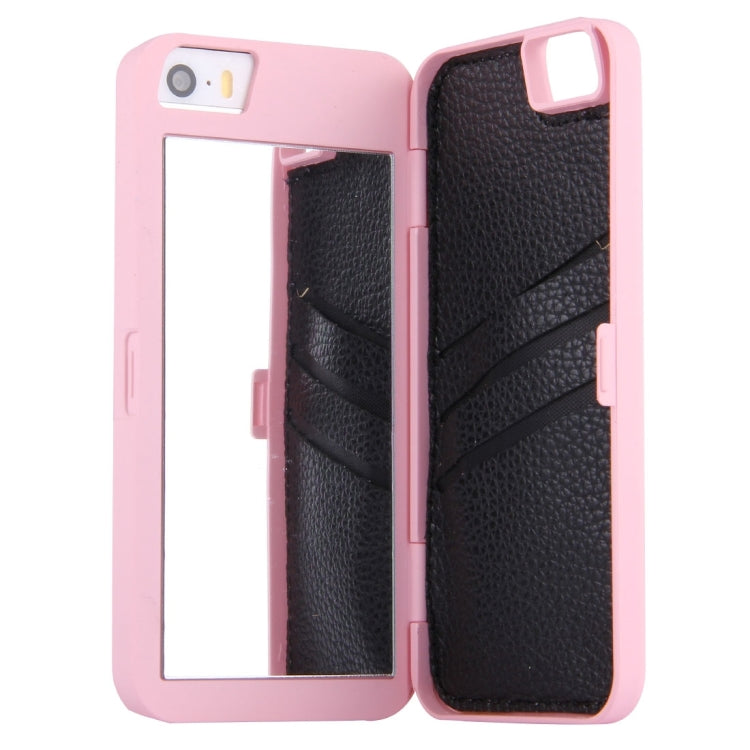 For iPhone 5 & 5s & SE Back Cover Style Mirror Hard Case with Card Slot