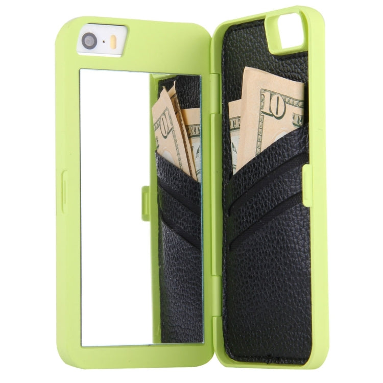 For iPhone 5 & 5s & SE Back Cover Style Mirror Hard Case with Card Slot