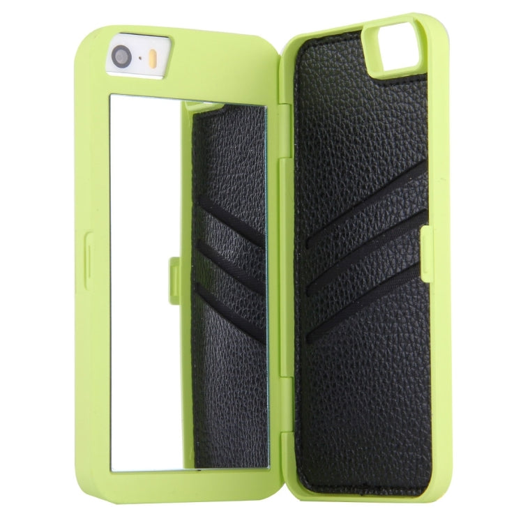 For iPhone 5 & 5s & SE Back Cover Style Mirror Hard Case with Card Slot