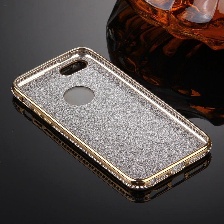 For iPhone SE & 5s & 5 Diamond Encrusted Electroplating Frame Flash Powder TPU Protective Case