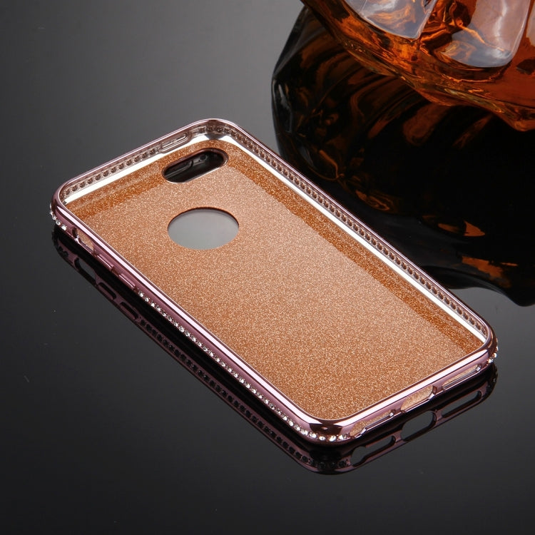 For iPhone SE & 5s & 5 Diamond Encrusted Electroplating Frame Flash Powder TPU Protective Case
