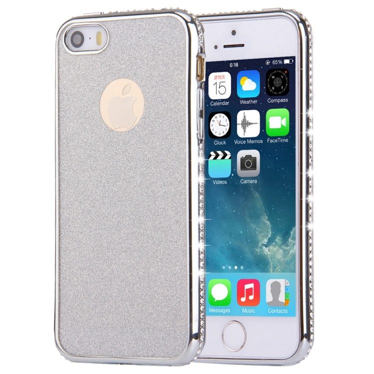 For iPhone SE & 5s & 5 Diamond Encrusted Electroplating Frame Flash Powder TPU Protective Case