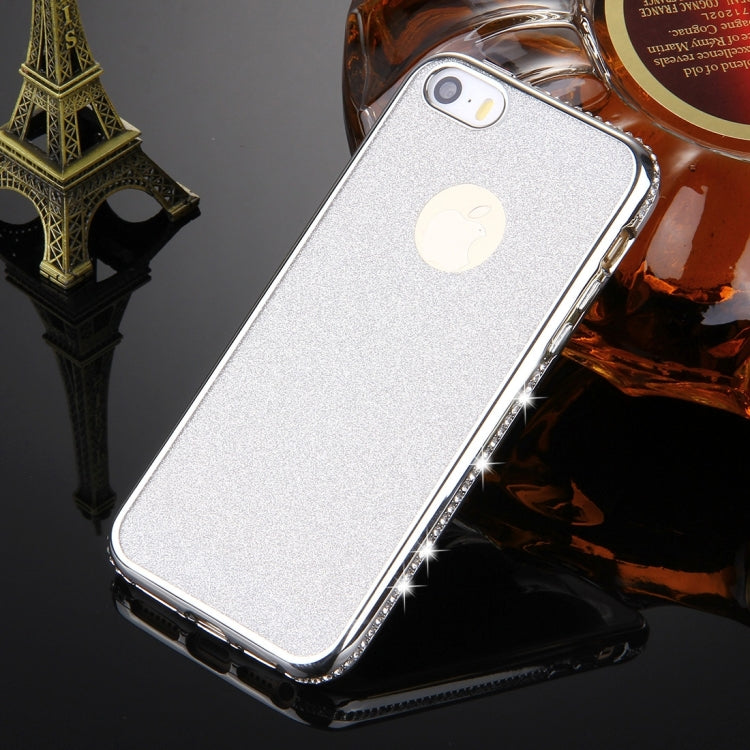 For iPhone SE & 5s & 5 Diamond Encrusted Electroplating Frame Flash Powder TPU Protective Case
