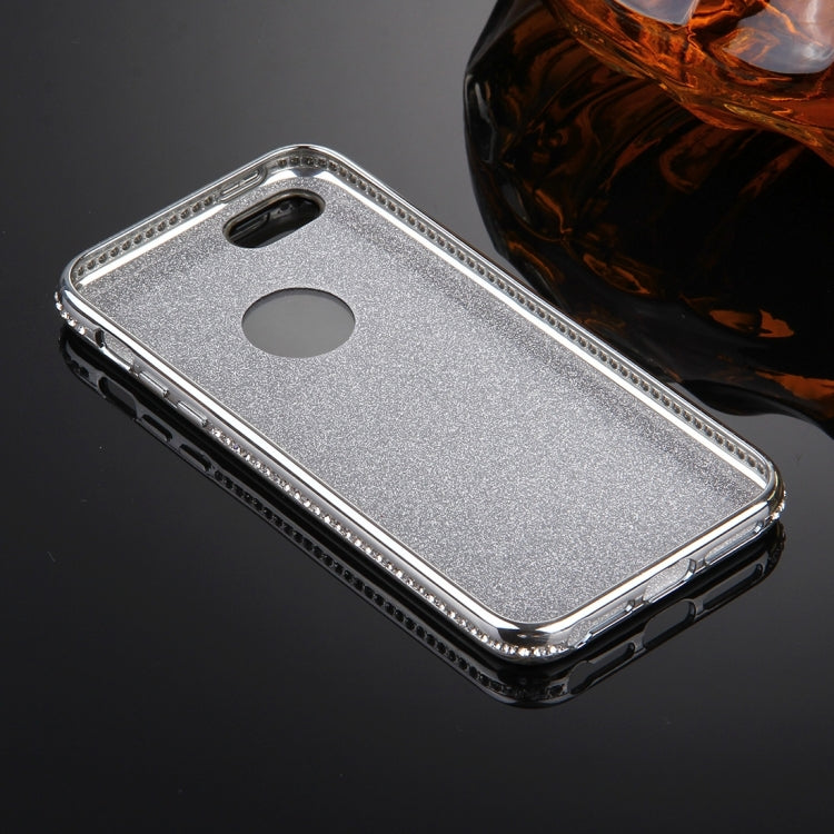 For iPhone SE & 5s & 5 Diamond Encrusted Electroplating Frame Flash Powder TPU Protective Case