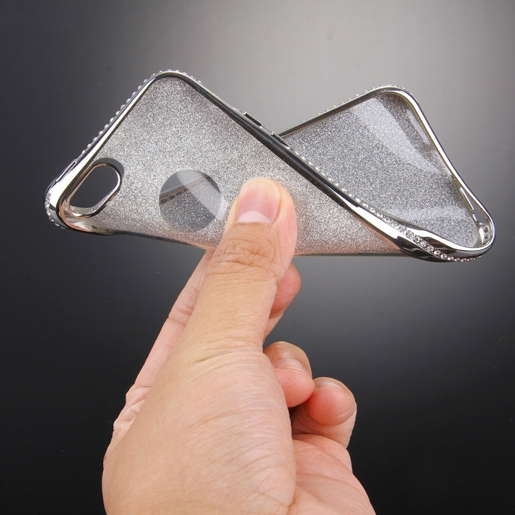For iPhone SE & 5s & 5 Diamond Encrusted Electroplating Frame Flash Powder TPU Protective Case