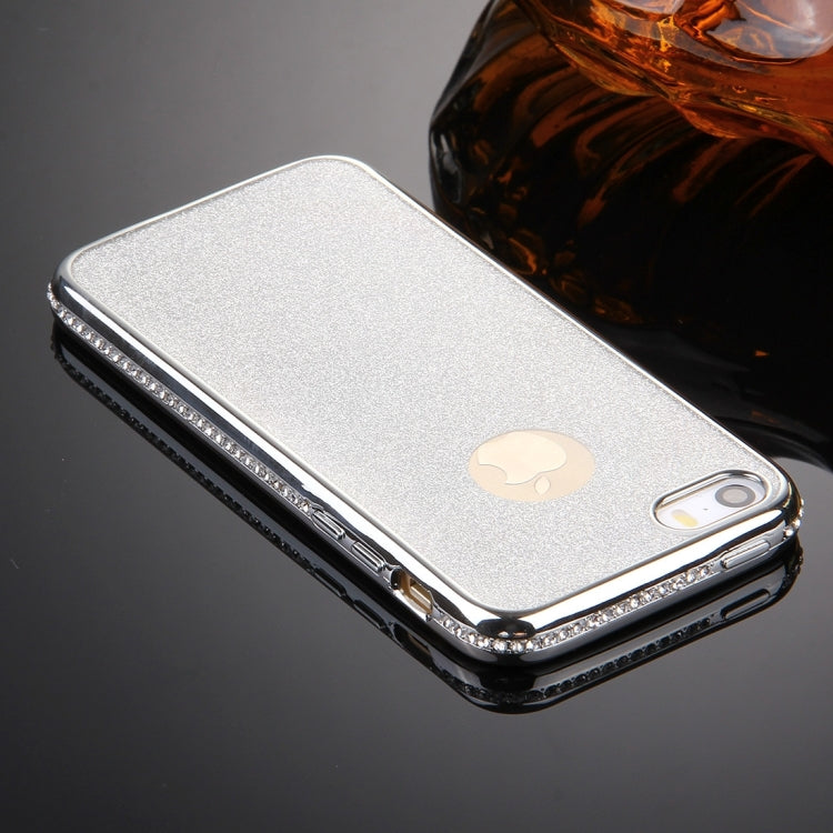 For iPhone SE & 5s & 5 Diamond Encrusted Electroplating Frame Flash Powder TPU Protective Case