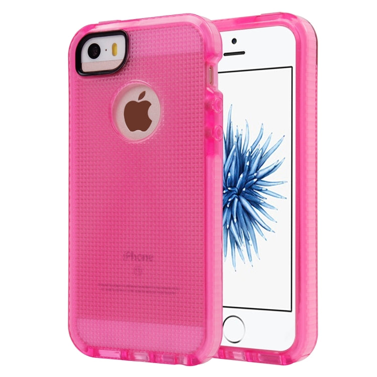 For iPhone 5 & 5s & SE Weaving Texture Transparent TPU Protective Case