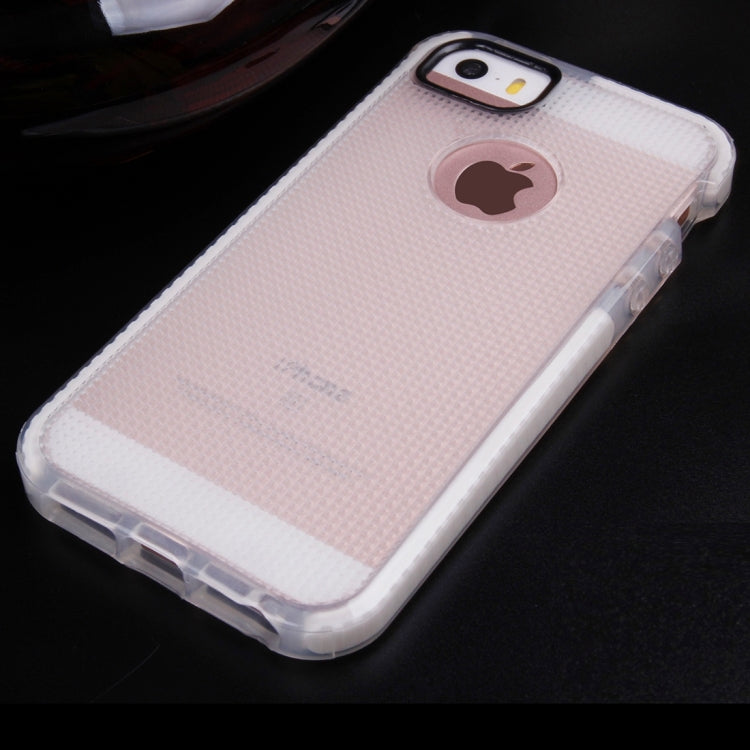 For iPhone 5 & 5s & SE Weaving Texture Transparent TPU Protective Case