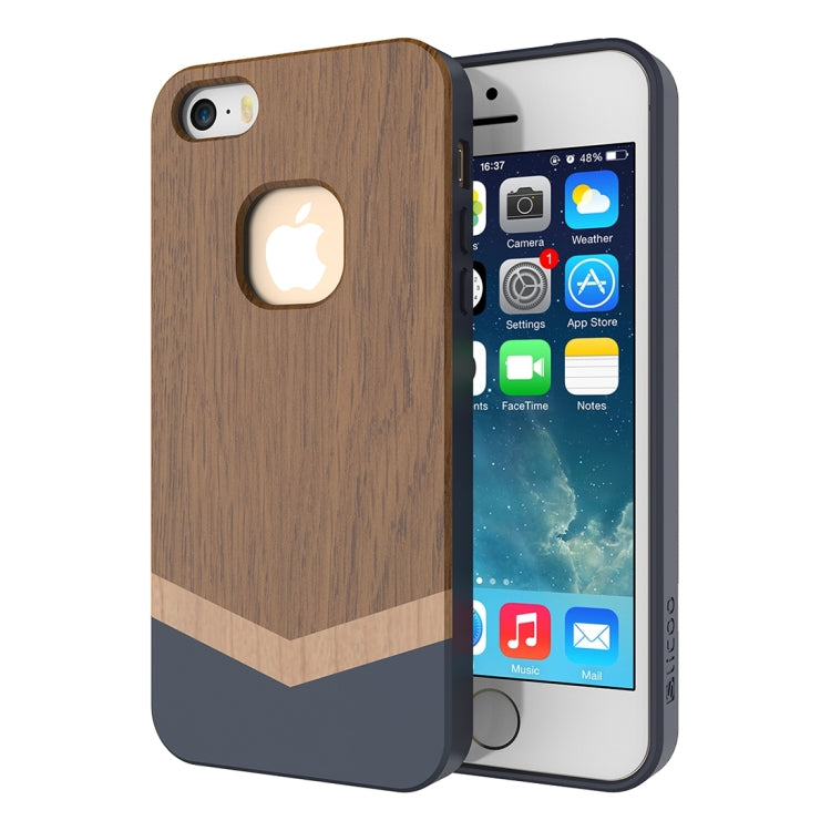 SLiCOO Nature Series for iPhone SE & 5s & 5 Rose Wood + TPU Protective Case(Yellow)