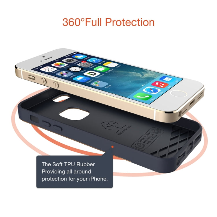 SLiCOO Nature Series for iPhone SE & 5s & 5 Rose Wood + TPU Protective Case(Yellow)
