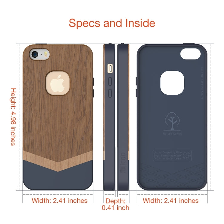 SLiCOO Nature Series for iPhone SE & 5s & 5 Rose Wood + TPU Protective Case(Yellow)