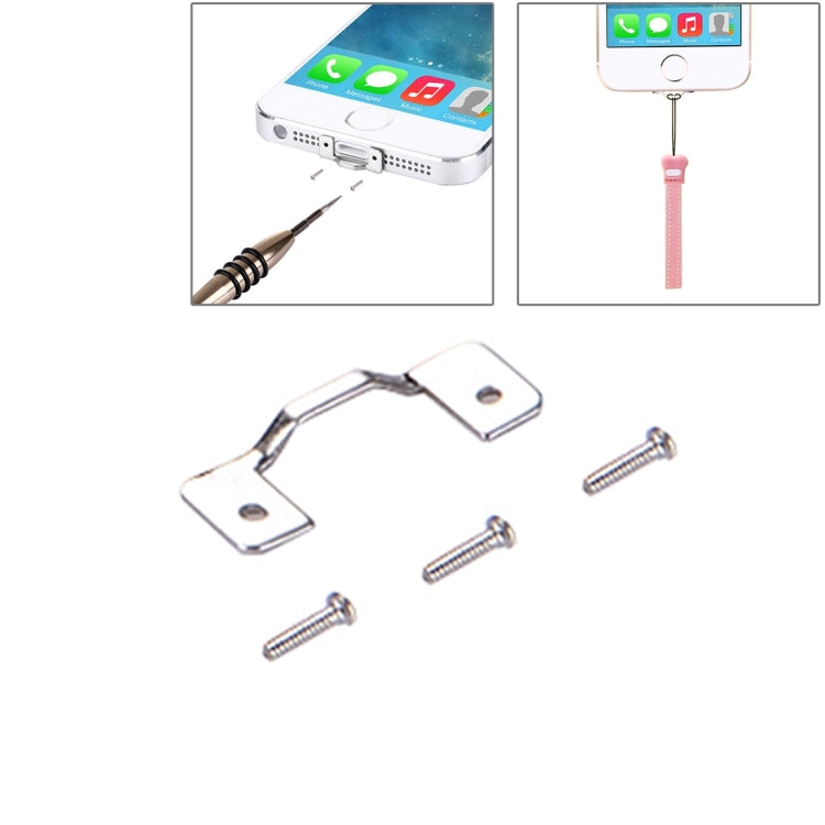 For iPhone SE & 5s & 5c & 5 Stainless Steel Material Lanyard Hanger with Screwdriver
