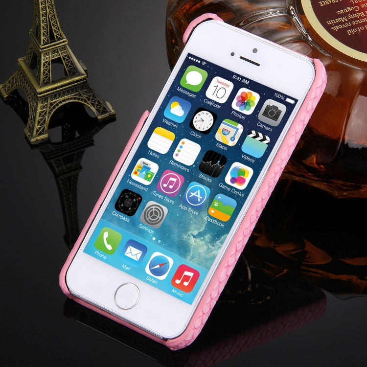 For iPhone SE & 5s & 5 Snakeskin Texture Paste Skin PC Protective Case with Lion Head Holder