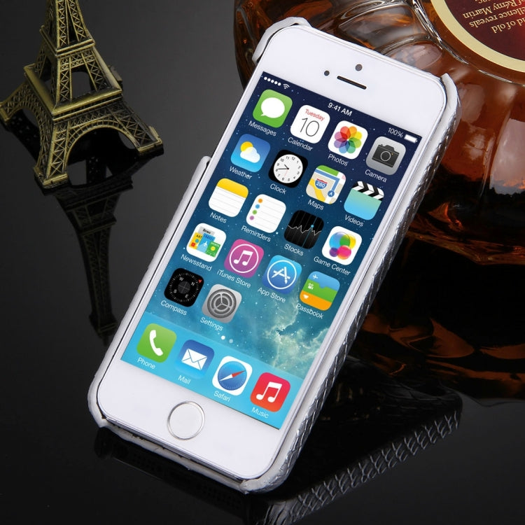 For iPhone SE & 5s & 5 Snakeskin Texture Paste Skin PC Protective Case with Lion Head Holder