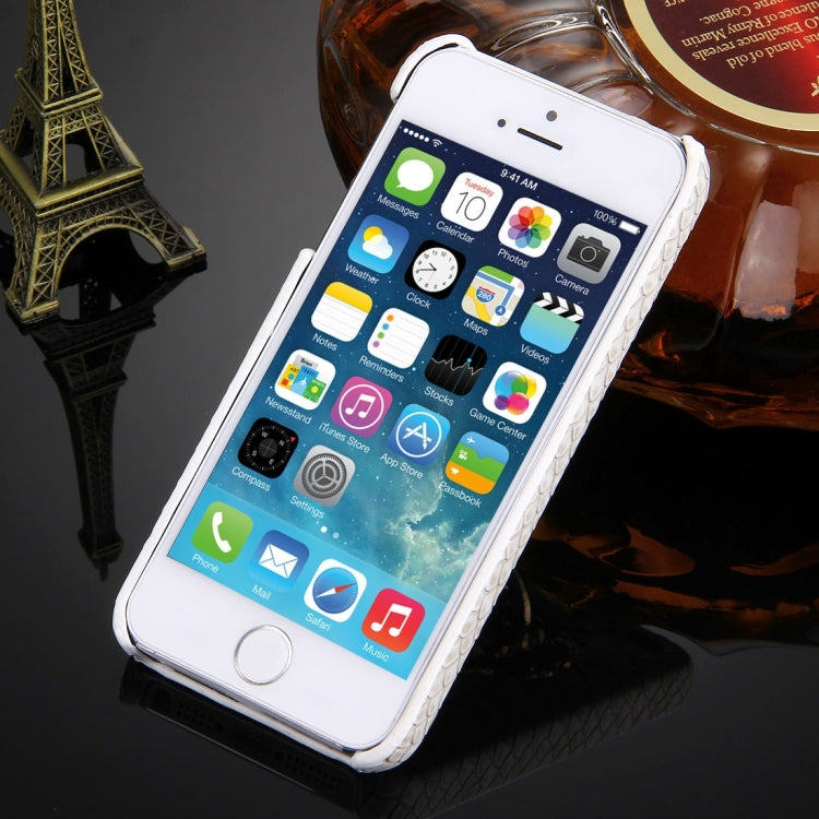 For iPhone SE & 5s & 5 Snakeskin Texture Paste Skin PC Protective Case with Lion Head Holder