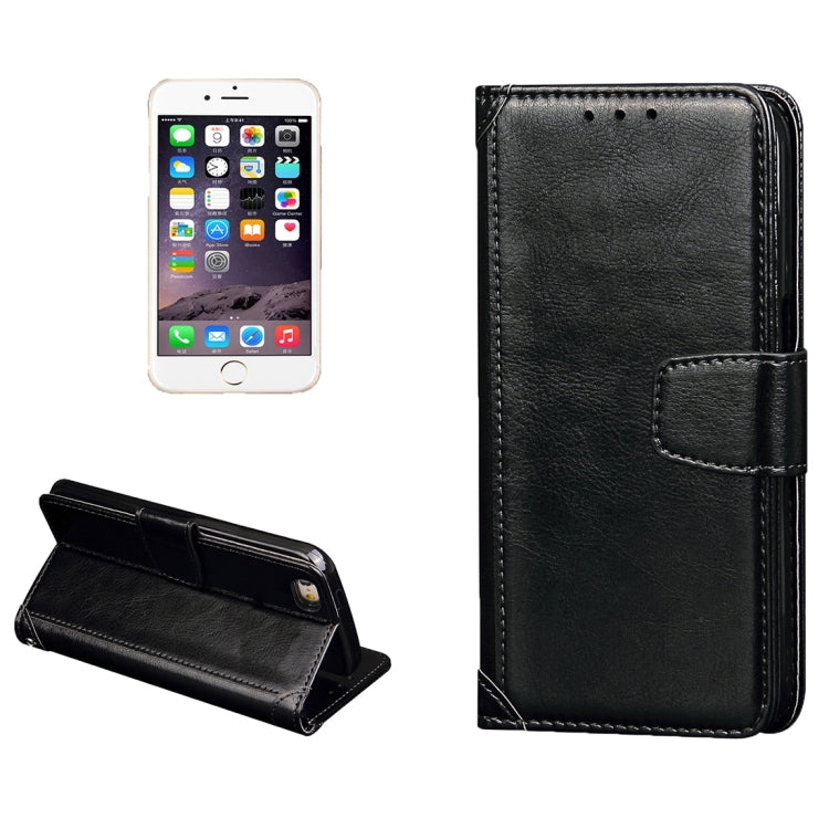 For iPhone 5 & 5s & SE Crazy Horse Texture Horizontal Flip Leather Case with Photo Frame & Holder & Card Slots & Wallet & Lanyard