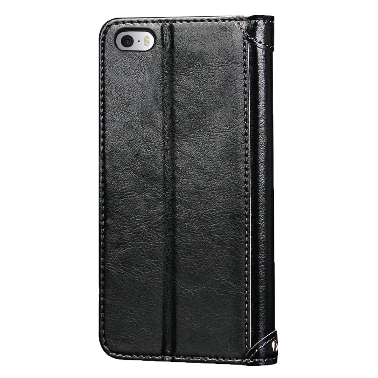 For iPhone 5 & 5s & SE Crazy Horse Texture Horizontal Flip Leather Case with Photo Frame & Holder & Card Slots & Wallet & Lanyard