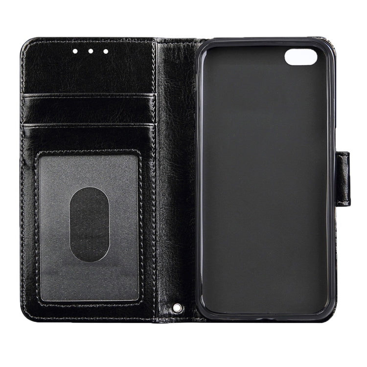 For iPhone 5 & 5s & SE Crazy Horse Texture Horizontal Flip Leather Case with Photo Frame & Holder & Card Slots & Wallet & Lanyard