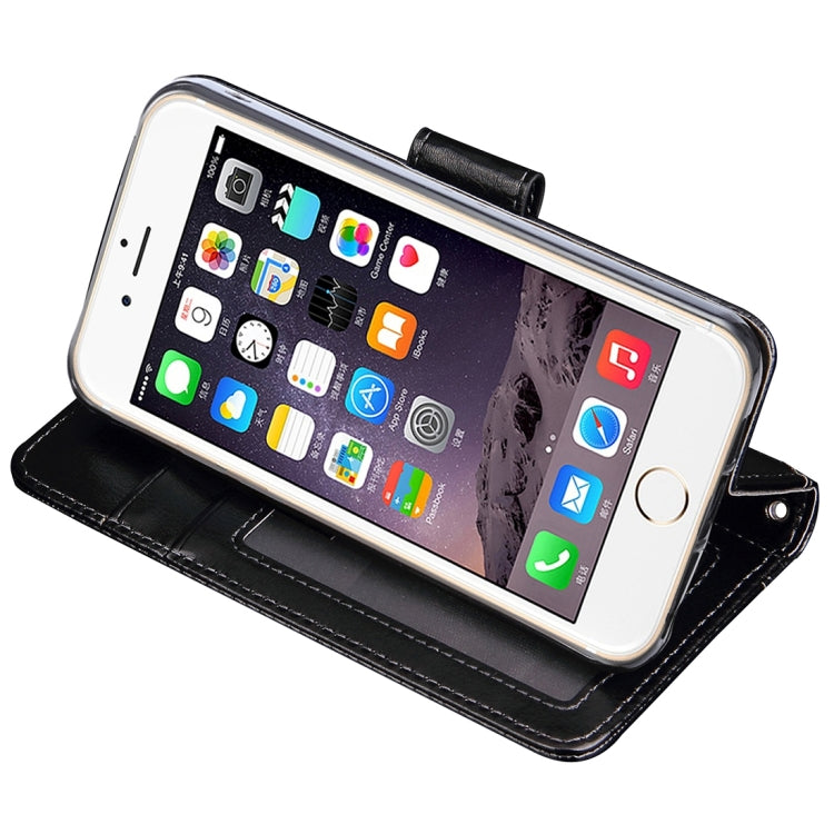 For iPhone 5 & 5s & SE Crazy Horse Texture Horizontal Flip Leather Case with Photo Frame & Holder & Card Slots & Wallet & Lanyard