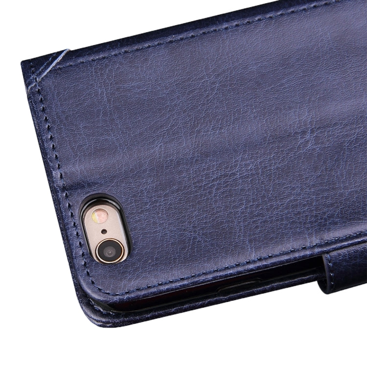 For iPhone 5 & 5s & SE Crazy Horse Texture Horizontal Flip Leather Case with Photo Frame & Holder & Card Slots & Wallet & Lanyard