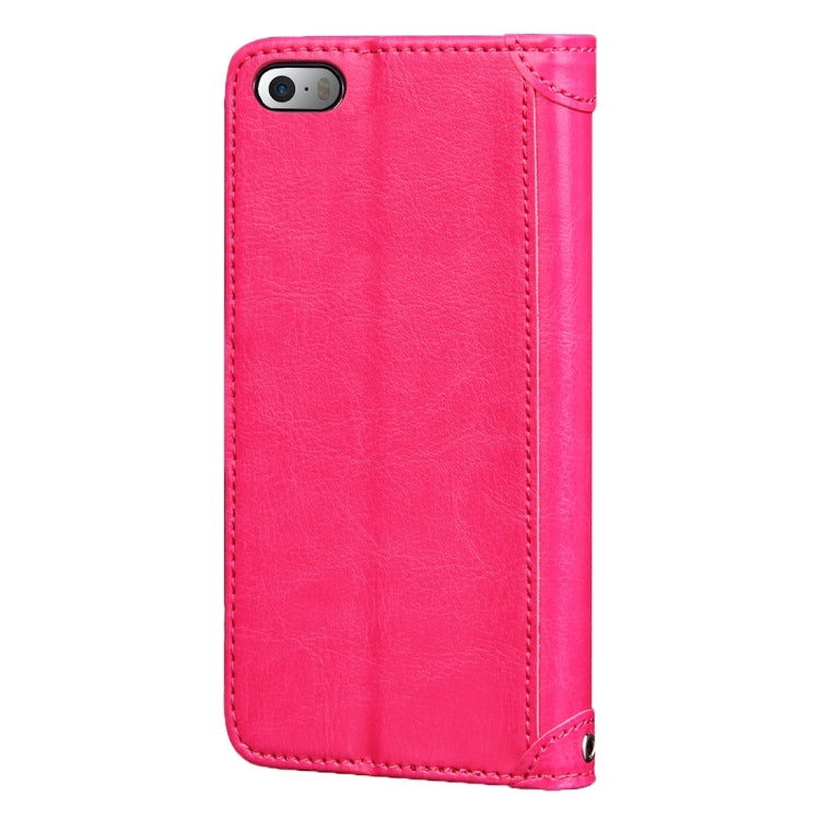 For iPhone 5 & 5s & SE Crazy Horse Texture Horizontal Flip Leather Case with Photo Frame & Holder & Card Slots & Wallet & Lanyard