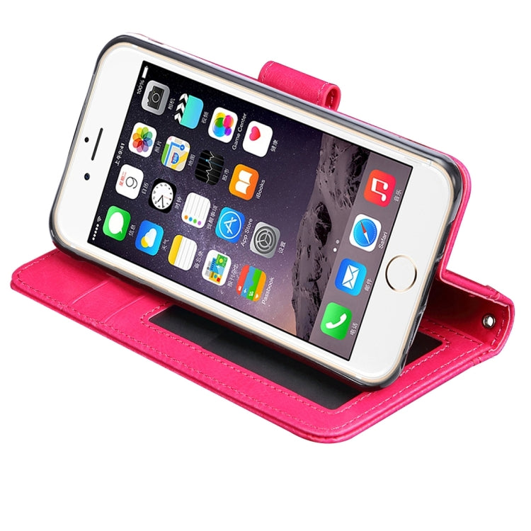 For iPhone 5 & 5s & SE Crazy Horse Texture Horizontal Flip Leather Case with Photo Frame & Holder & Card Slots & Wallet & Lanyard