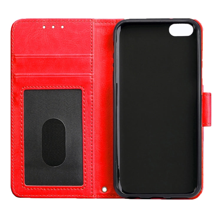 For iPhone 5 & 5s & SE Crazy Horse Texture Horizontal Flip Leather Case with Photo Frame & Holder & Card Slots & Wallet & Lanyard