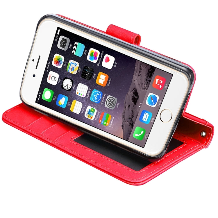 For iPhone 5 & 5s & SE Crazy Horse Texture Horizontal Flip Leather Case with Photo Frame & Holder & Card Slots & Wallet & Lanyard