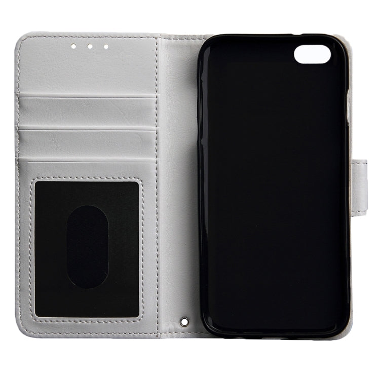 For iPhone 5 & 5s & SE Crazy Horse Texture Horizontal Flip Leather Case with Photo Frame & Holder & Card Slots & Wallet & Lanyard