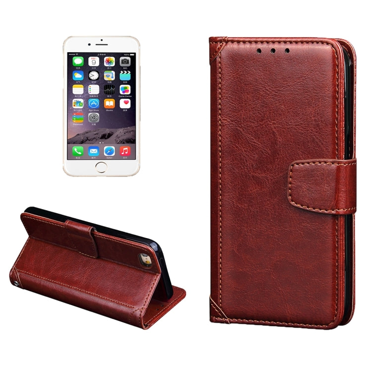 For iPhone 5 & 5s & SE Crazy Horse Texture Horizontal Flip Leather Case with Photo Frame & Holder & Card Slots & Wallet & Lanyard