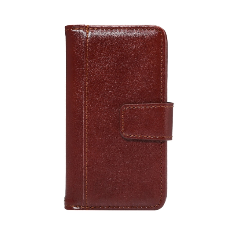 For iPhone 5 & 5s & SE Separable Crazy Horse Texture Horizontal Flip Leather Case + Back Cover 6 Card Slots & Wallet & Photo Frame & Lanyard(Brown)