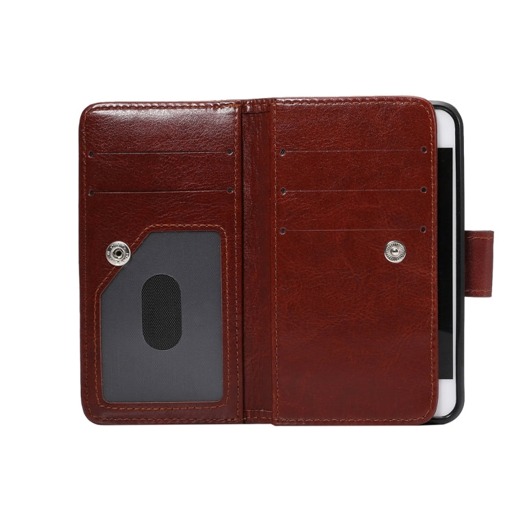 For iPhone 5 & 5s & SE Separable Crazy Horse Texture Horizontal Flip Leather Case + Back Cover 6 Card Slots & Wallet & Photo Frame & Lanyard(Brown)