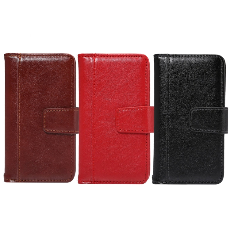 For iPhone 5 & 5s & SE Separable Crazy Horse Texture Horizontal Flip Leather Case + Back Cover 6 Card Slots & Wallet & Photo Frame & Lanyard(Brown)