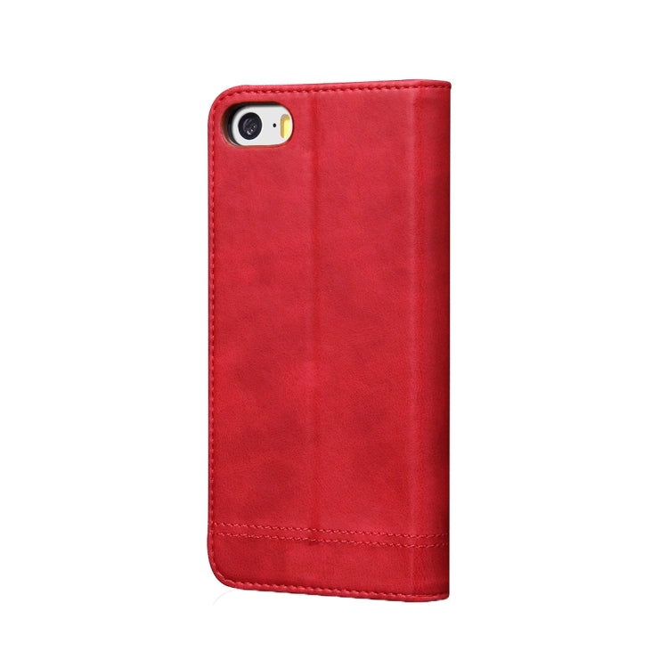 For iPhone 5 & 5s & SE Crazy Horse Texture Horizontal Flip Leather Case With Card Slots & Wallet
