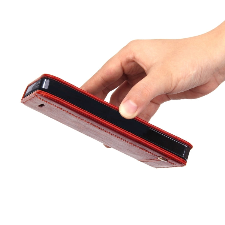 For iPhone 5 & 5s & SE Crazy Horse Texture Horizontal Flip Leather Case With Card Slots & Wallet